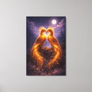 Twin Phoenixes of Eternal Light Canvas Print