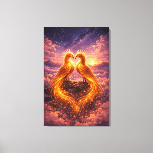 Twin Phoenixes of Eternal Light Canvas Print (Front)
