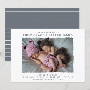 Twin Photo Birth Announcement