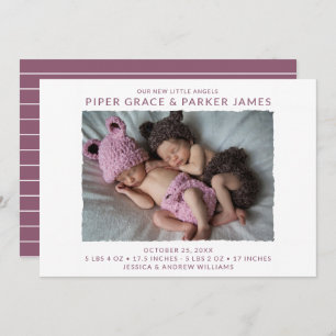 Twin Photo Birth Announcement