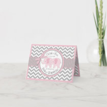 Twin Pink Elephant Grey Chevron Thank You