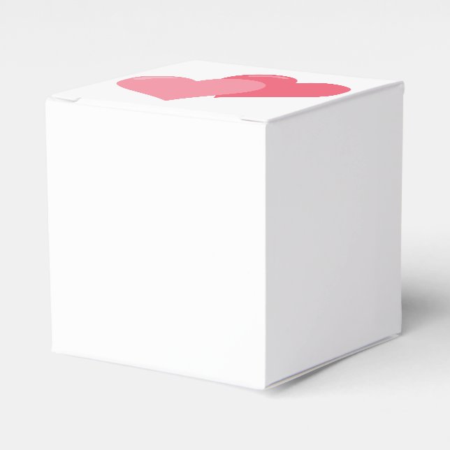 Twin Pink Hearts Favor Boxes (Front Side)