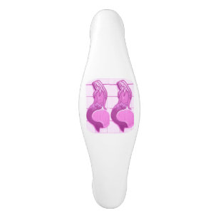 twin pink  mermaids ceramic cabinet pull