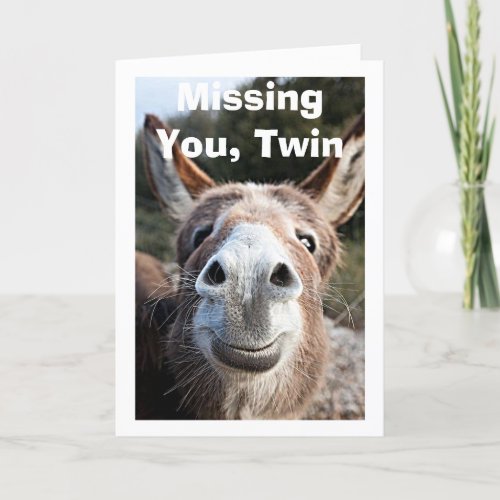 TWIN POOR DONKEY MISSES VERY HAPPY ABOUT THAt Card