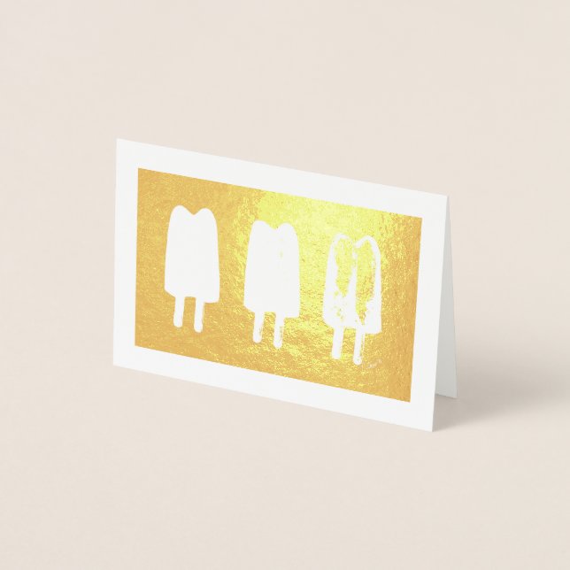 Twin Pop Popsicles Ice Lolly Lollies Print Foil Card (Front)