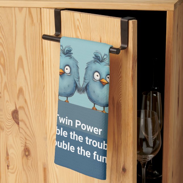 Twin power double trouble double fun kitchen towel (Thirds Fold)