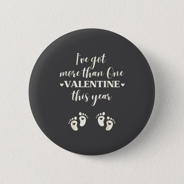 Twin Pregnancy Announcement Gift For Pregnant Frie Button (Front)