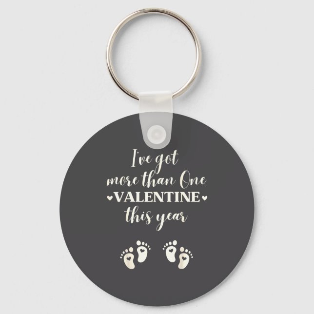 Twin Pregnancy Announcement Gift For Pregnant Frie Keychain (Front)