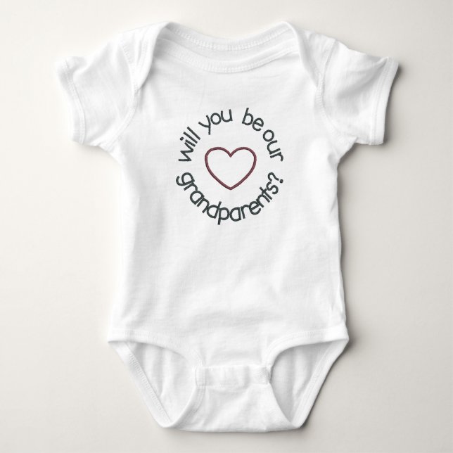 Twin Pregnancy Announcement Will You Be OUR Baby Bodysuit (Front)