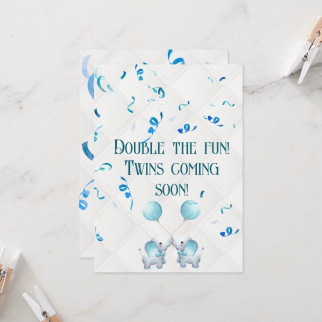 Twin Pregnancy Double the Joy Announcement (Front/Back In Situ)