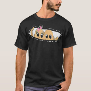 Twin Pregnancy Peeking Boy And Girl Mom To Be Gift T-Shirt