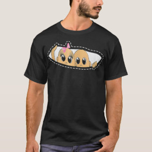 Twin Pregnancy Peeking Boy And Girl Mom To Be Gift T-Shirt