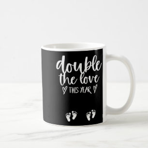 Twin Pregnancy Valentines Day Baby Announcement Coffee Mug