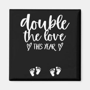 Twin Pregnancy Valentines Day Baby Announcement Magnet