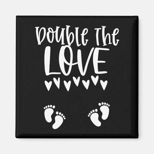 Twin Pregnancy Valentines Day Pregnant Mom Baby An Magnet (Front)