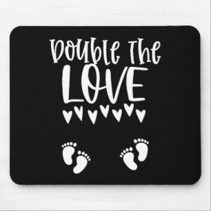Twin Pregnancy Valentines Day Pregnant Mom Baby An Mouse Pad