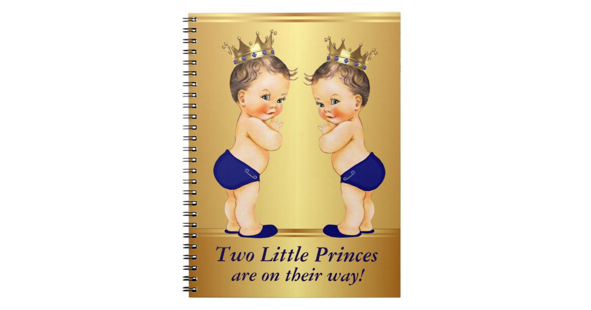 Twin Prince Baby Shower Guest Book Zazzle Com