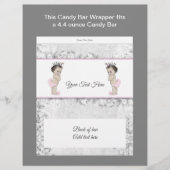 Twin Princess Baby Shower Candy Bar Wrapper (Front)