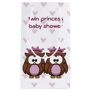 twin princess owl baby shower gift bag