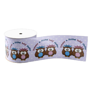 twin princess & prince baby shower ribbon