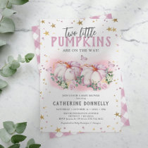 Twin Pumpkins Girl Baby Shower Invitation