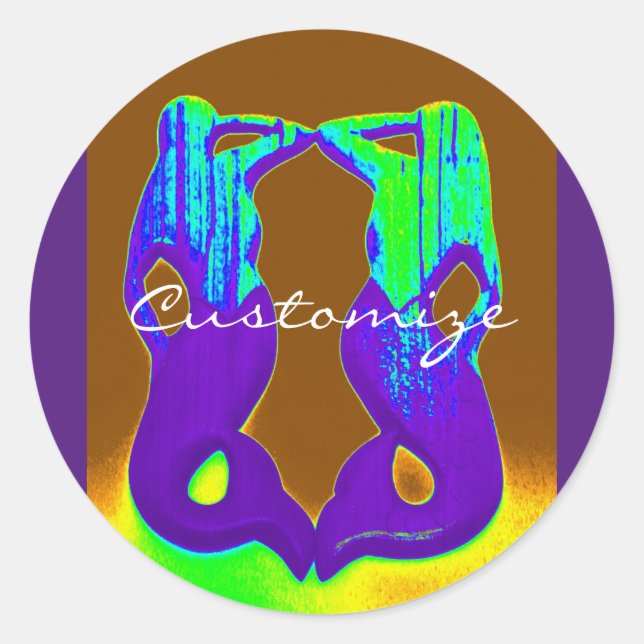 twin purple mermaids classic round sticker (Front)