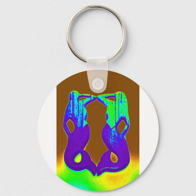 twin purple mermaids keychain (Front)