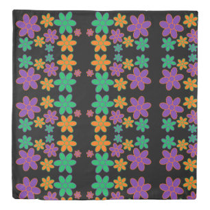 Twin, Queen, King Duvet Cover Black 70s Style