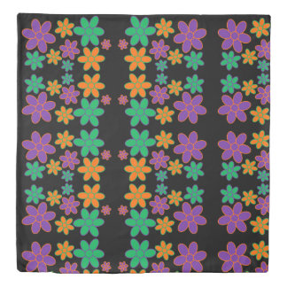 Twin, Queen, King Duvet Cover Black 70s Style