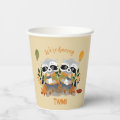 Twin Raccoons Woodland Baby Shower Paper Cups | Zazzle