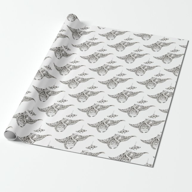 twin rays manta-rays wrapping paper (Unrolled)