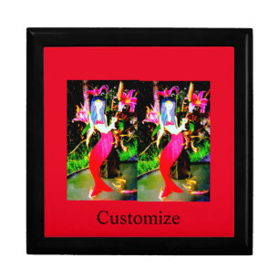 twin red mermaid beauties partying  gift box
