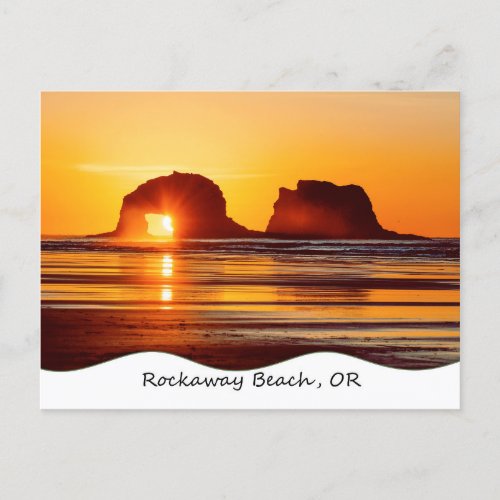 Twin Rocks Sunset Postcard