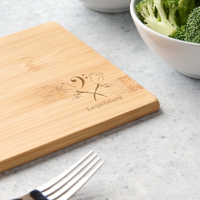 Twin Rose with a Bass Clef Engraved Cutting Board (Kitchen)