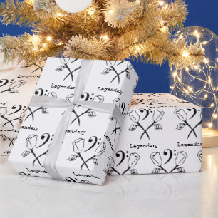 Twin Rose with a Bass Clef Wrapping Paper