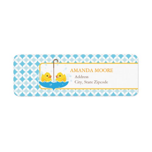 Twin Rubber Duckies Address Label