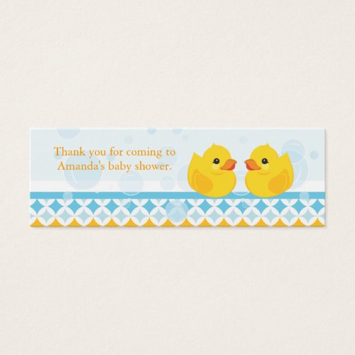 Twin Rubber Duckies Baby Shower Favor Tag Business Card Templates