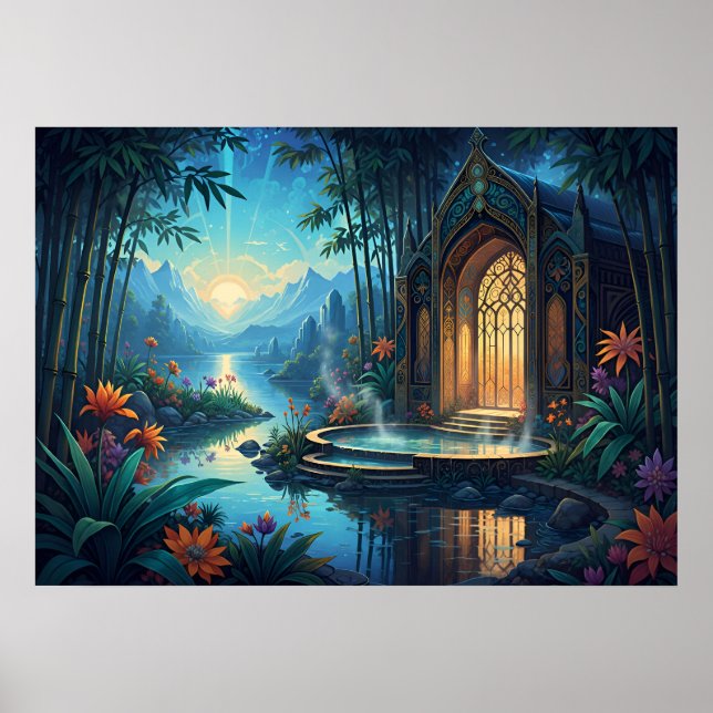 Twin Sanctuaries at Dusk Poster (Front)