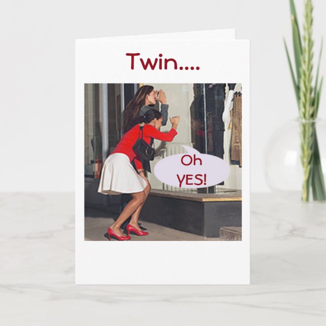 TWIN SAY YES TO THE DRESS-BIRTHDAY SHOPPING CARD (Front)