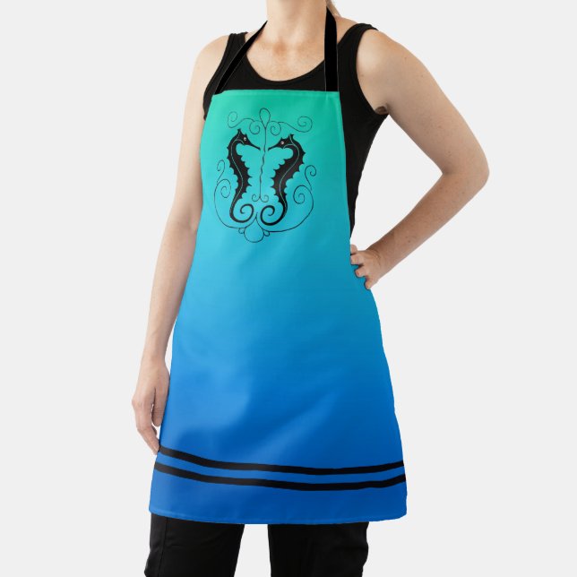 Twin Seahorses Apron (Insitu)