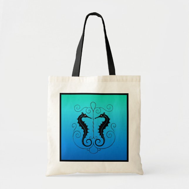 Twin Seahorses Tote Bag (Front)