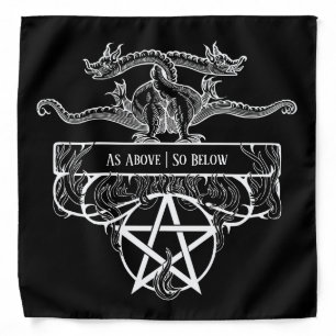 Twin Serpent Witch Axiom Pentacle Altar Cloth Bandana