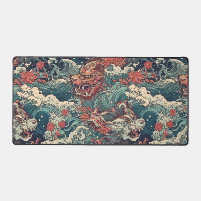 Twin Serpents Desk Mat (Front)