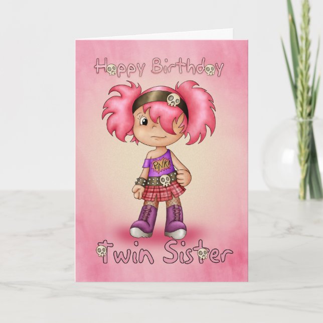 Twin Sister - Birthday Card - Little Rock Chick (Front)