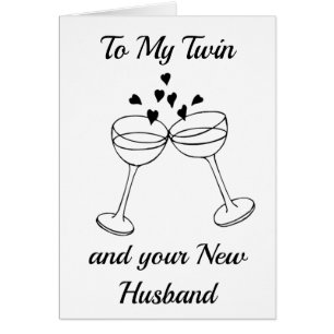 ***TWIN SISTER*** CELEBRATE YOUR LOVE WEDDING DAY CARDS
