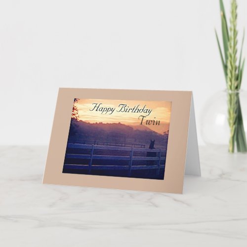 TWIN SISTER HAPPY BIRTHDAYHORSE LOVERS BIRTHDAY CARD