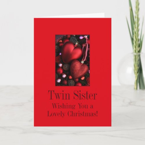 Twin Sister Merry Christmas card