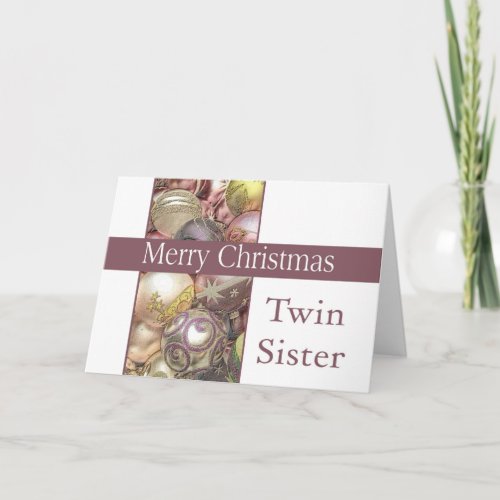 Twin Sister Merry Christmas card