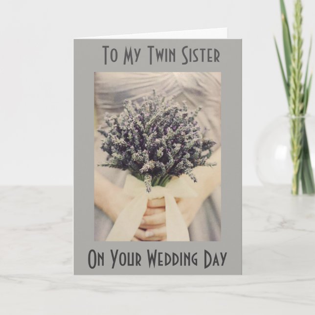 ***TWIN SISTER*** "ON YOUR WEDDING DAY" CARD (Front)