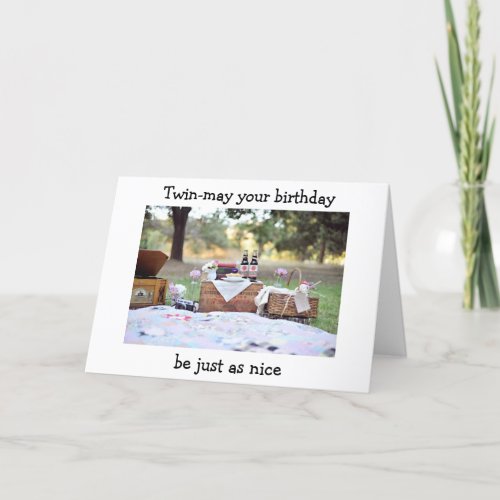 Twin Sister Picnic for your BIRTHDAY Card